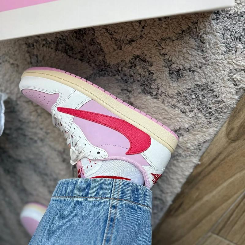 Air Jordan 1 Low x Travis Scott Shy Pink and Tropical Pink