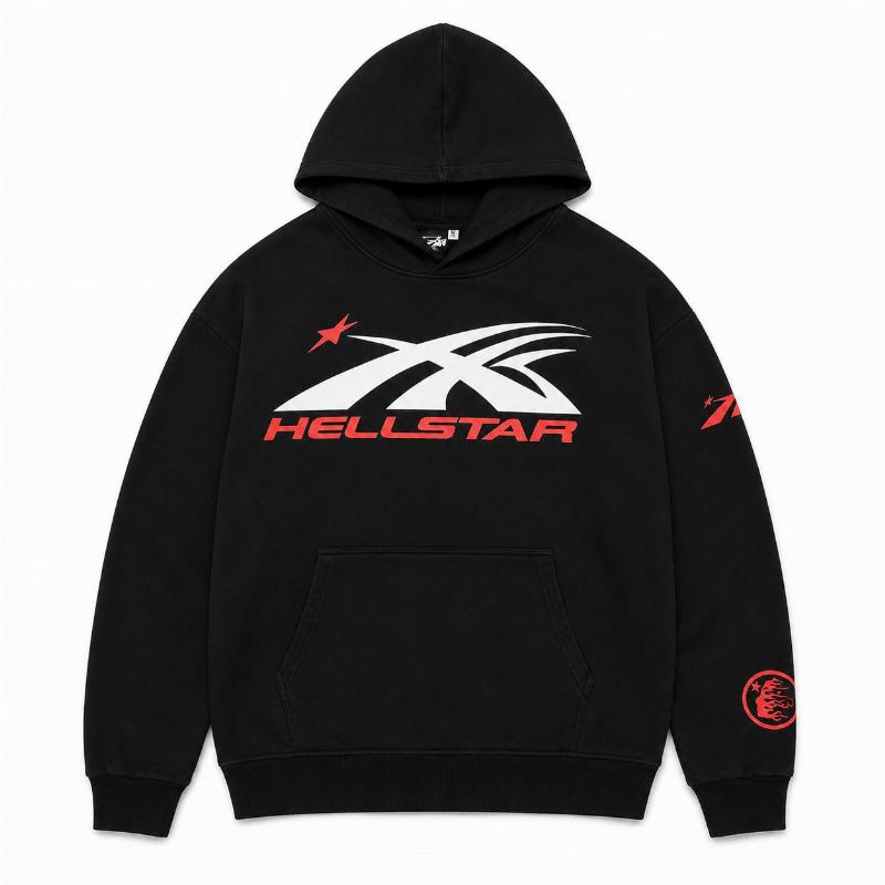 Hoodie Hellstar - Black Red 