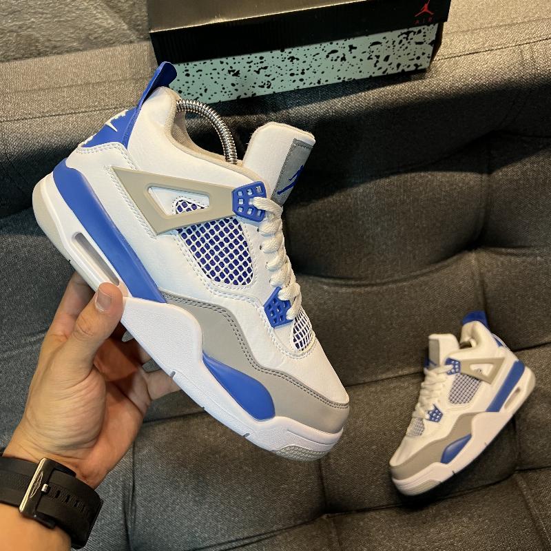 Jordan Retro 4 Blanca Azul 