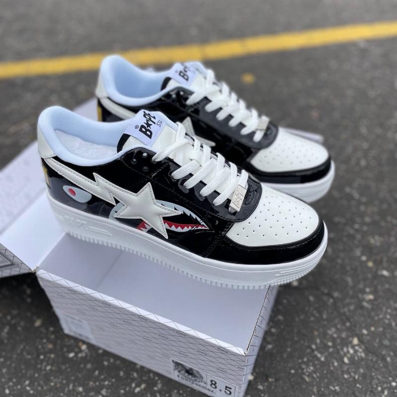 A Bathing Ape Bape Sta Low Bloque de color Tiburón Negro