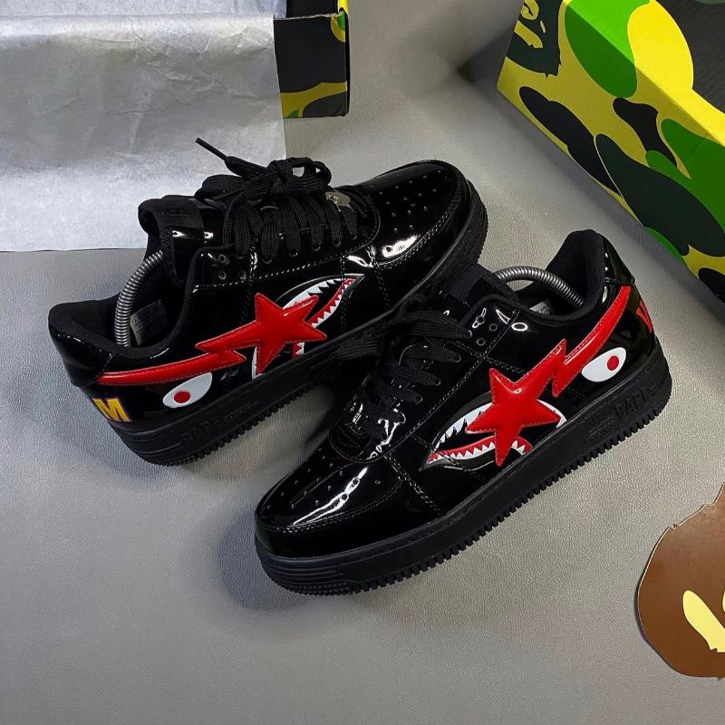 A Bathing Ape Bape Sta Low Negro tiburón
