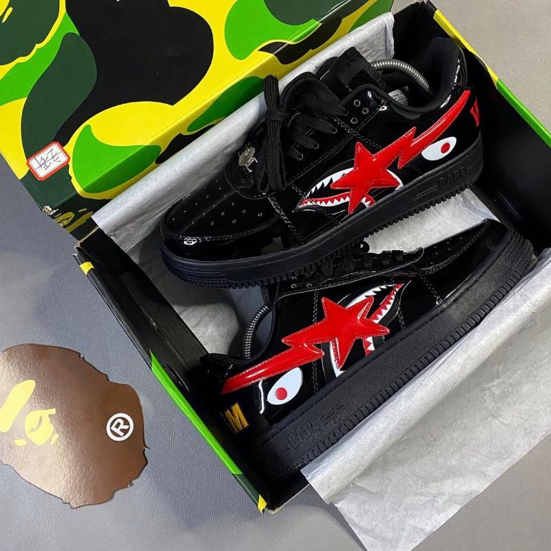 A Bathing Ape Bape Sta Low Negro tiburón