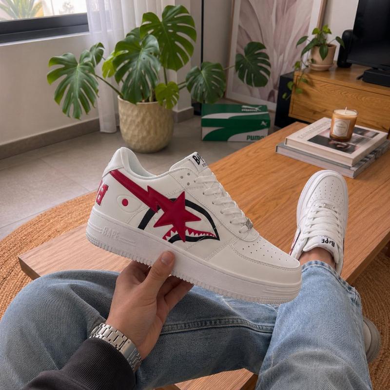 A Bathing Ape Bape Sta Low Shark White