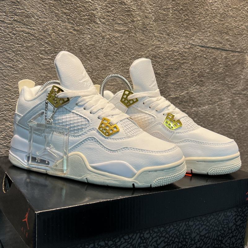 Jordan Retro 4 Blanca Dorada