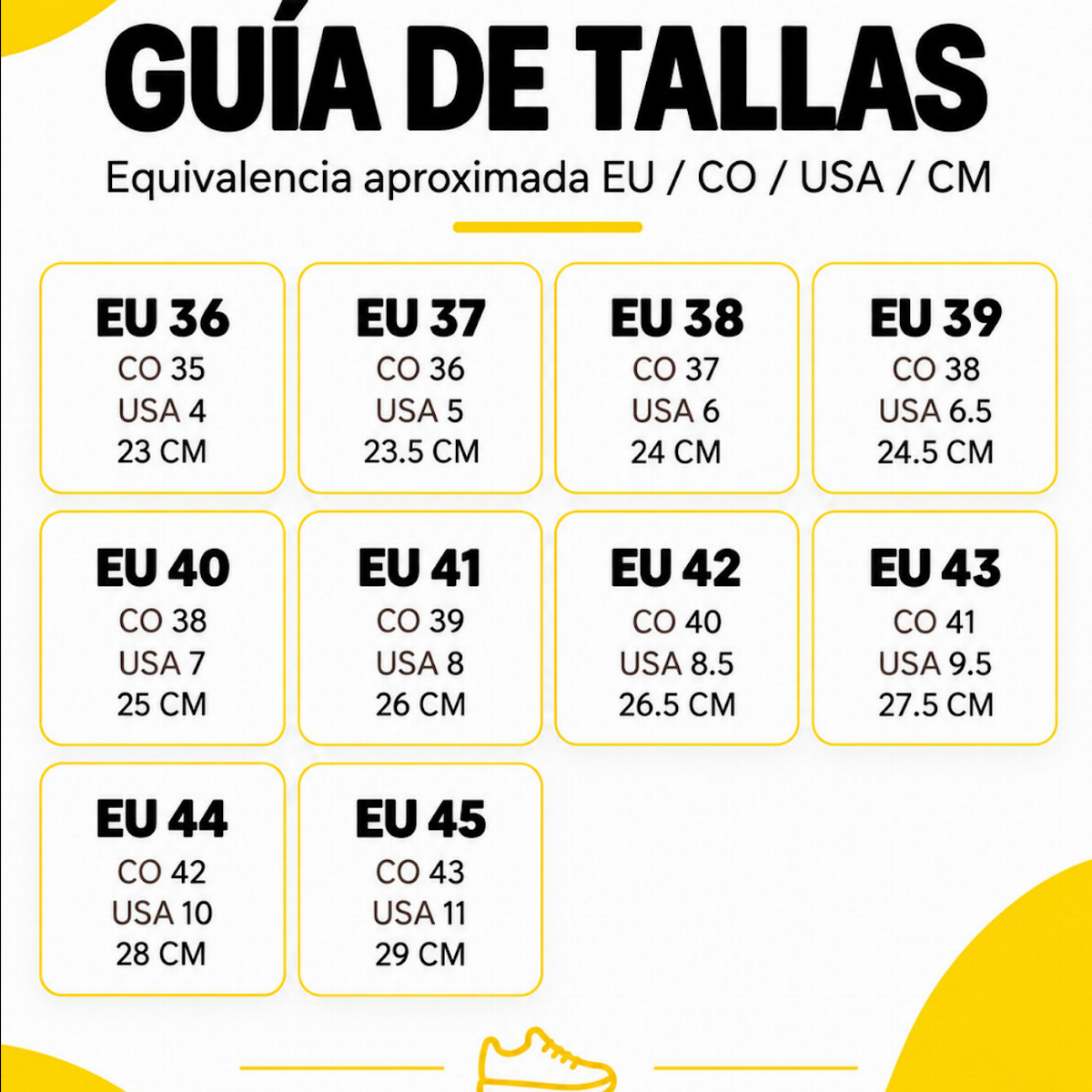 Guia de tallas